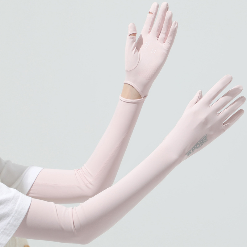 Touch Screen Gloves - غطاء ذراع من الحرير الجليدي بأكمام