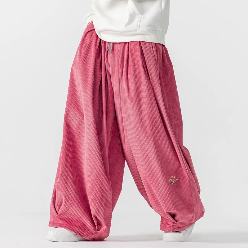 Corduroy Pant Warm - بنطلون رجالي واسع الساق من قماش
