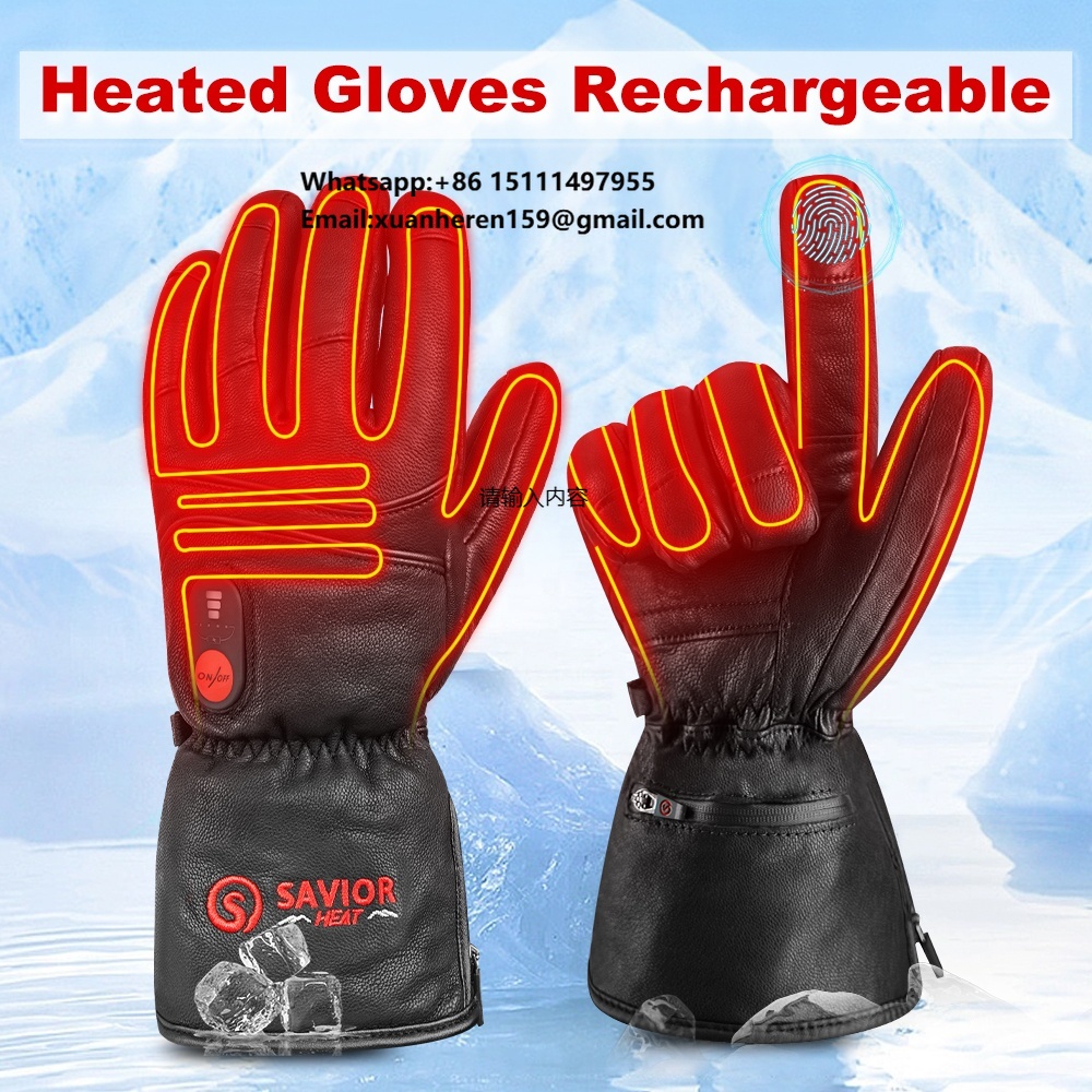 Hand Warmer Electric - قفازات جلدية مدفأة للرجال والنساء، مقاومة