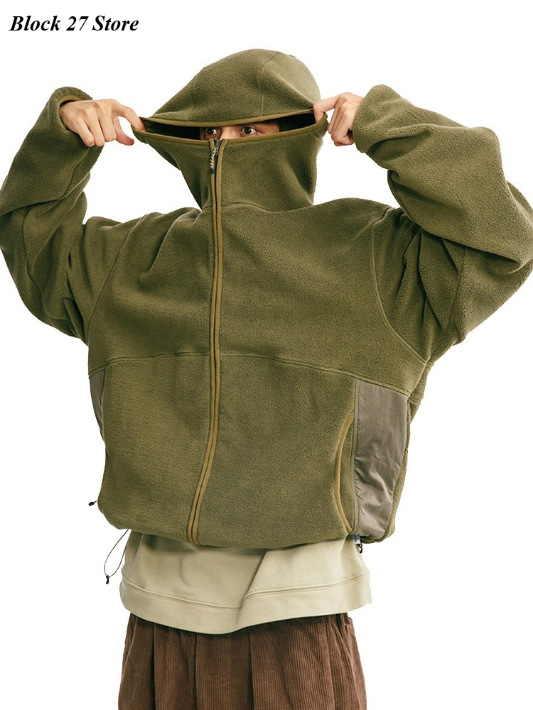 Sherpa Hoodie Fleece - رجل هوديي الخريف الشتاء سترة قطن