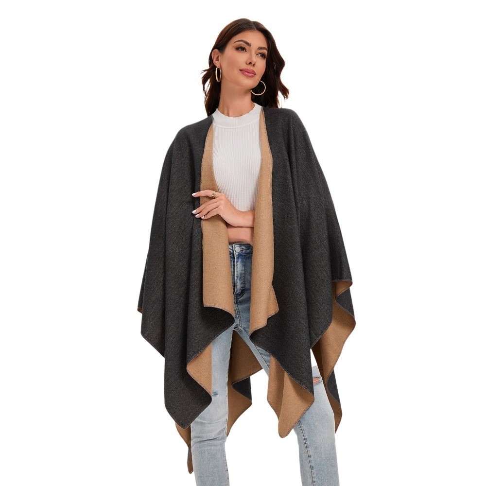 Shawl Wrap Winter - معطف دافئ منقوش تصميم شال السفر