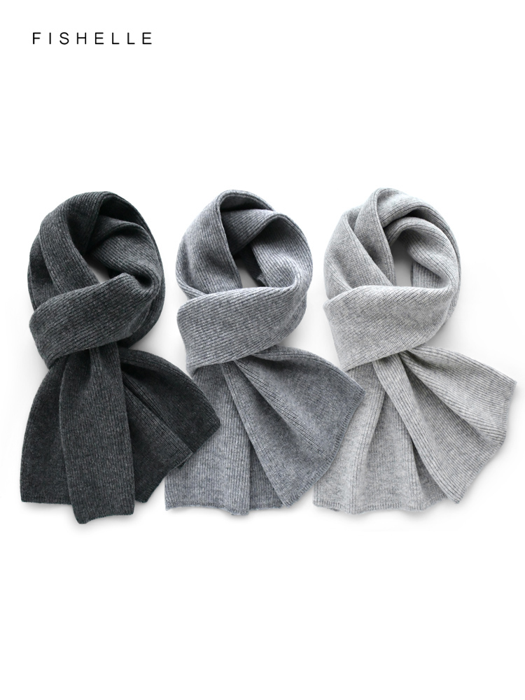 Wool Scarf Men - رمادي بلون الكشمير وشاح الشتاء الرجال