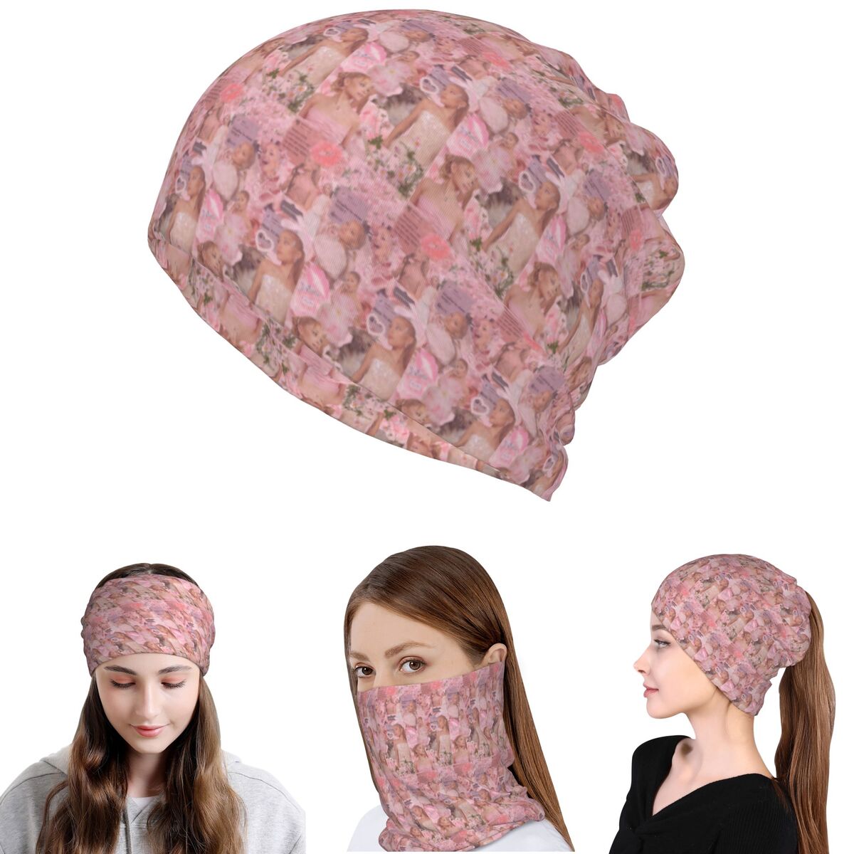 Knit Beanie Hat Warm - وشاح للرقبة من أريانا غراندي سينجر،