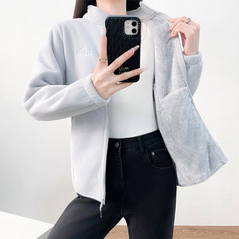 Sherpa Hoodie Fleece - بلوزة من الصوف بدون قبعة المرأة