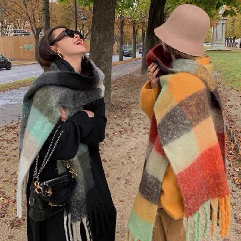 Cashmere Pashmina Wrap - جديد فاخر شتاء سميك دافئ وشاح