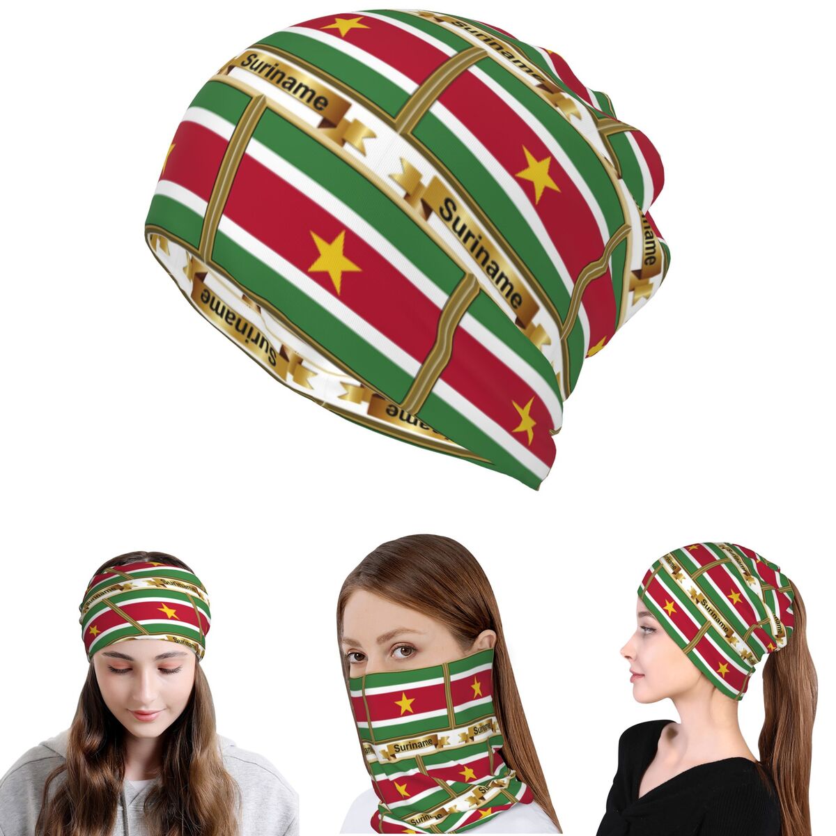 Knit Beanie Hat Warm - منتجات علم سورينام (N) - وشاح