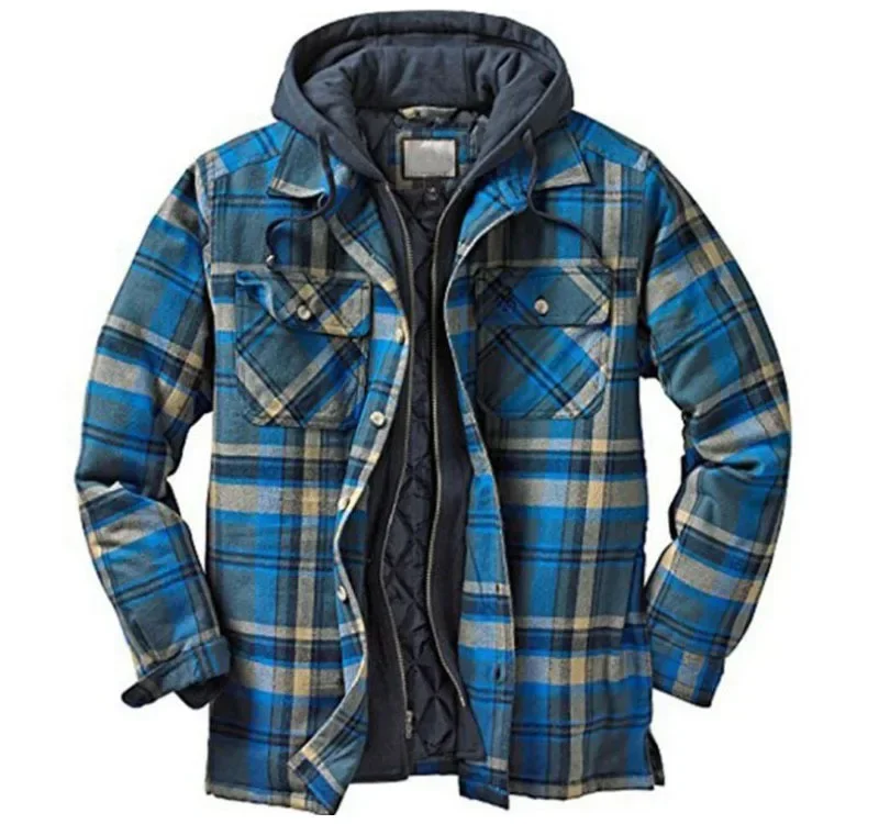 Flannel Shirt Lined - رجل صوف مبطن الفانيلا قمصان مربعة