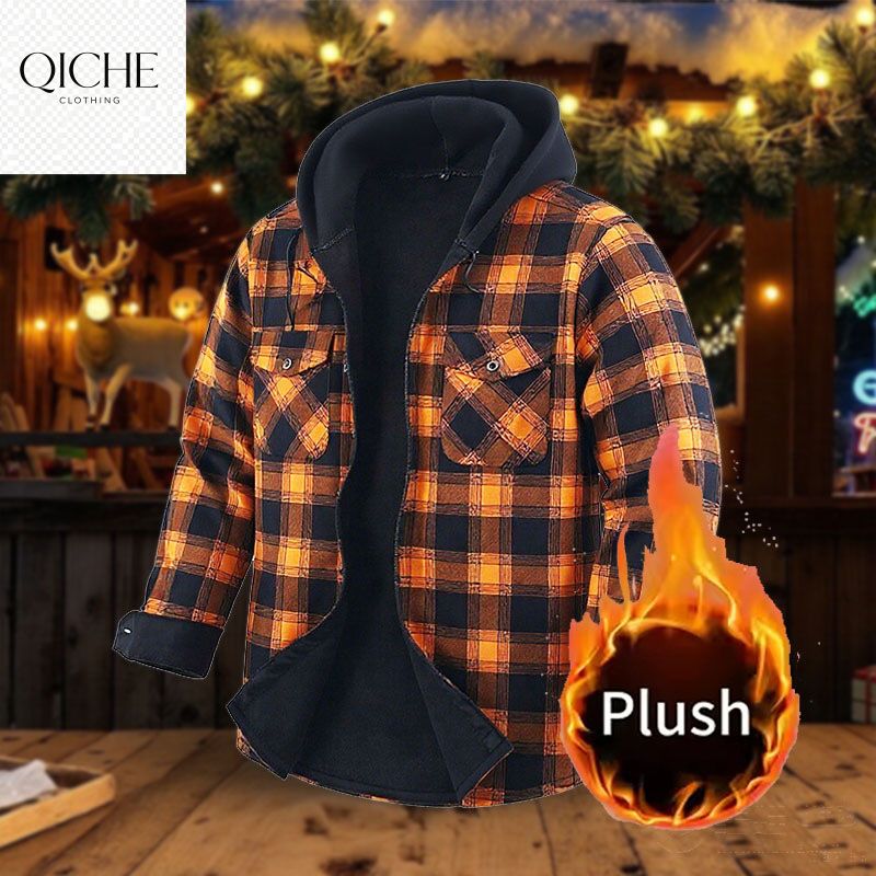 Flannel Shirt Lined - قميص QICHE من الفلانيل السميك المبطن