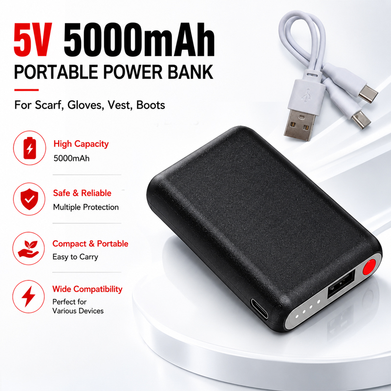 Heated Vest Battery - بطارية 5 فولت 5000 مللي أمبير