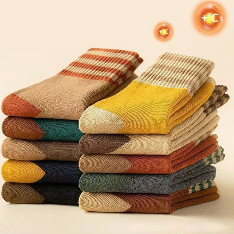 Thermal Sock Wool - جوارب نسائية سميكة متوسطة الأنبوب ،