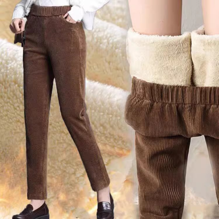 Corduroy Pant Warm - 1 قطعة النساء الخريف الشتاء أفخم