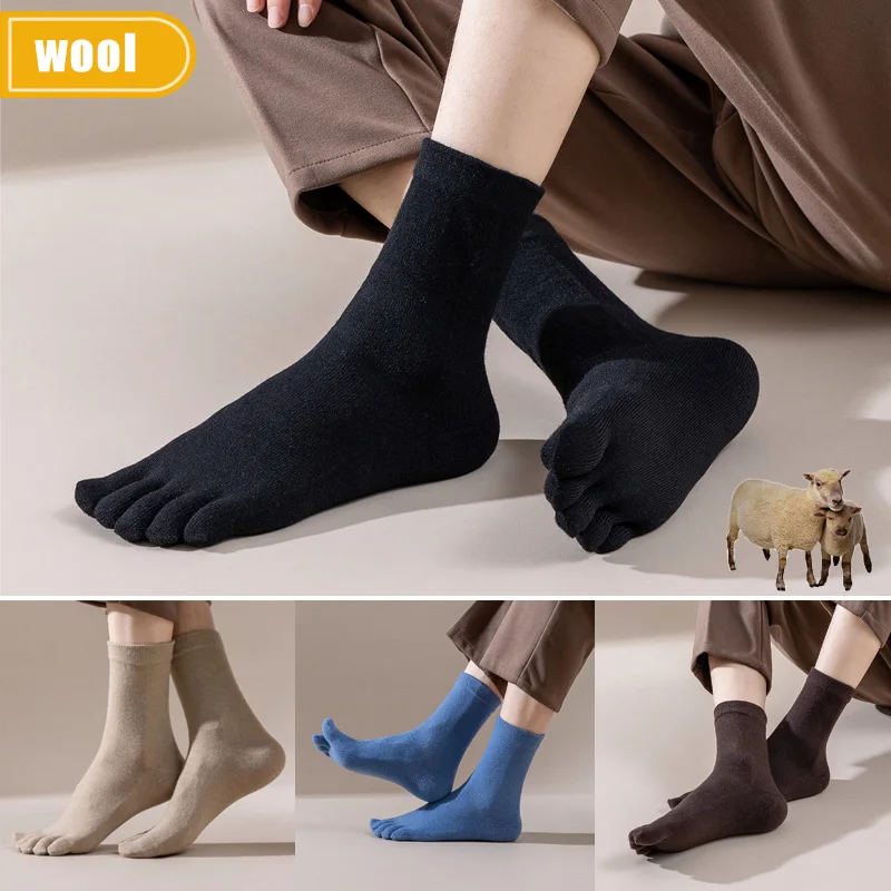 رجل الصوف خمسة أصابع الجوارب ق - مراجعة Thermal Sock Wool وسعره