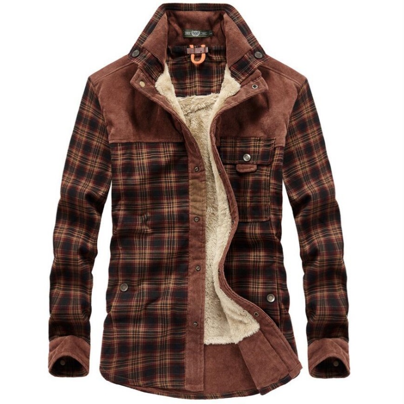 سترات رجالية شتوية مقاومة للري - مراجعة Flannel Shirt Lined وسعره