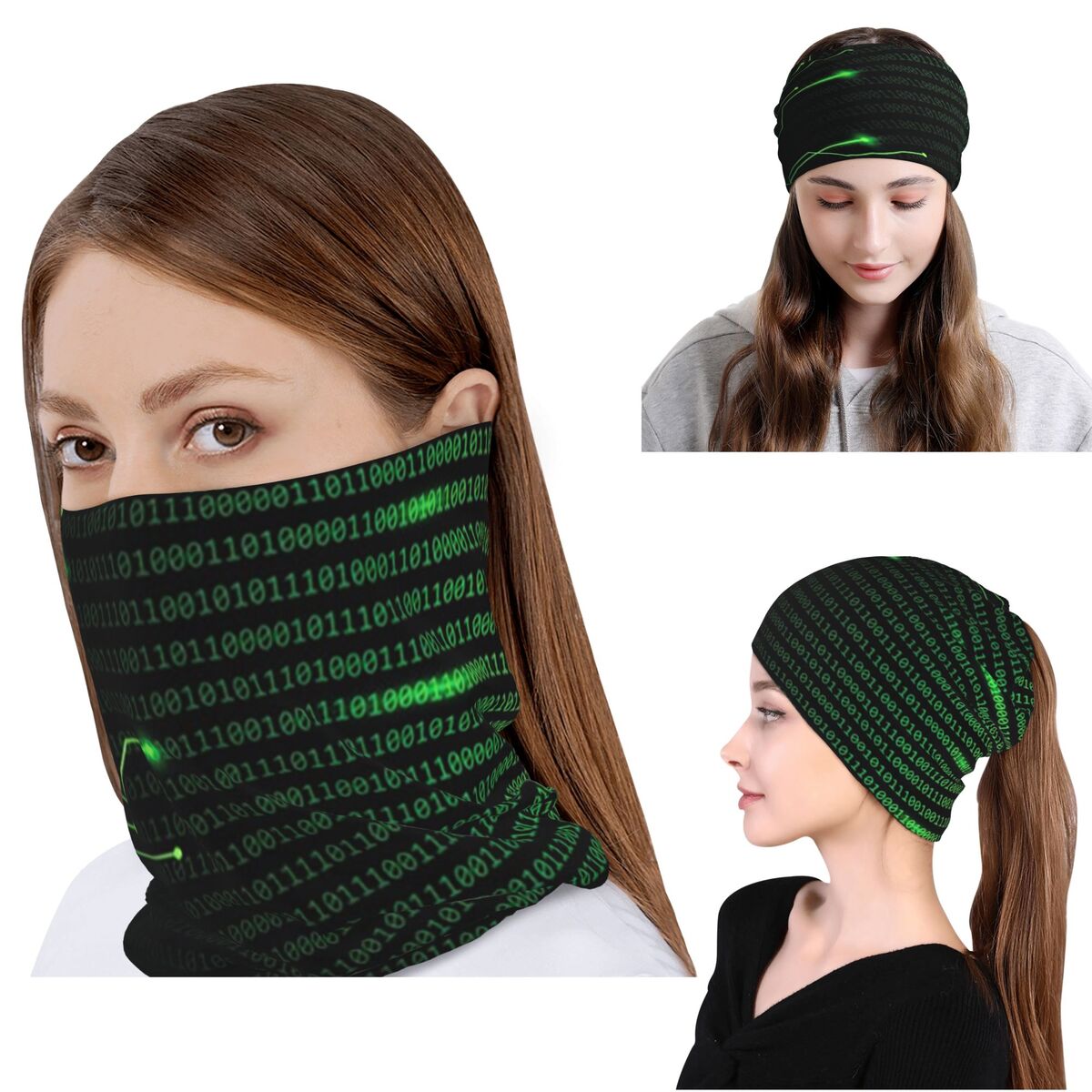 بطانية مزينة بنمط الكود الثنائ - مراجعة Neck Gaiter Fleece وسعره