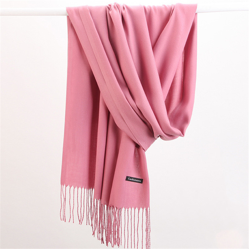 وشاح نسائي موضة 2023 بلون سادة - مراجعة Cashmere Pashmina Wrap وسعره
