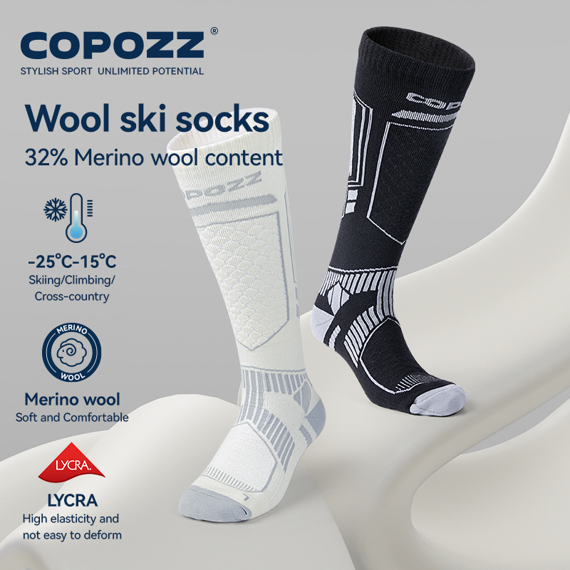 COPOZZ جديد الشتاء التزلج الجو - مراجعة Thermal Sock Wool وسعره