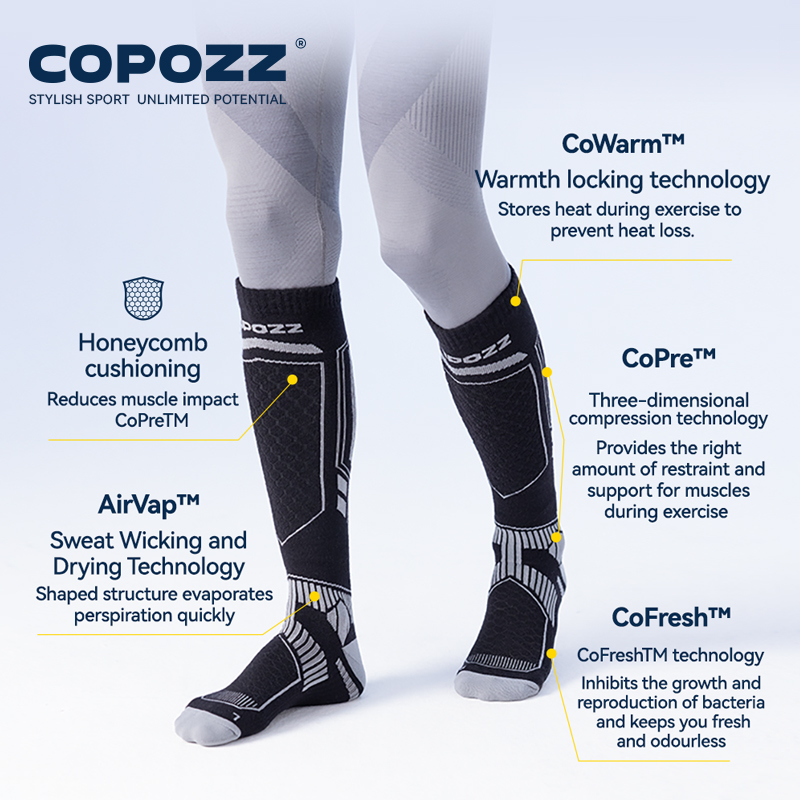 COPOZZ جديد الشتاء التزلج الجو - مراجعة Thermal Sock Wool وسعره