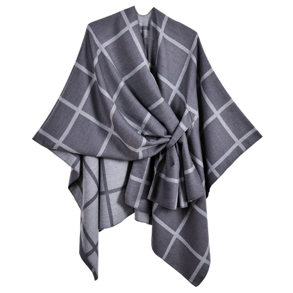 معطف دافئ منقوش تصميم شال السف - مراجعة Shawl Wrap Winter وسعره