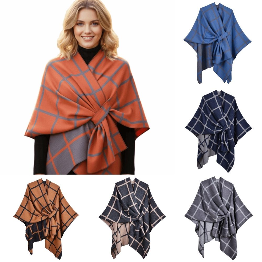 معطف دافئ منقوش تصميم شال السف - مراجعة Shawl Wrap Winter وسعره