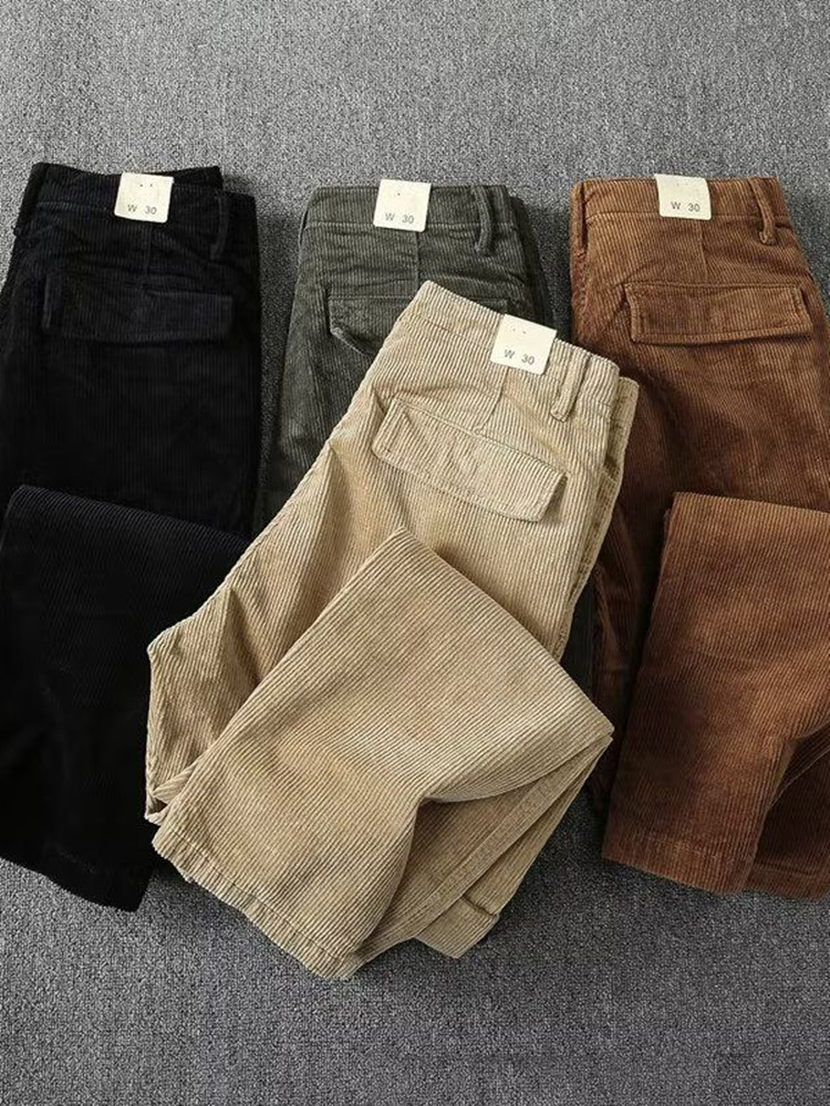 الربيع والخريف موضة جديدة بلون - مراجعة Corduroy Pant Warm وسعره