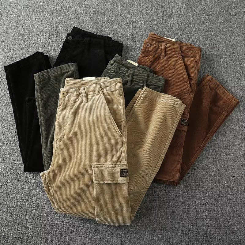 الربيع والخريف موضة جديدة بلون - مراجعة Corduroy Pant Warm وسعره