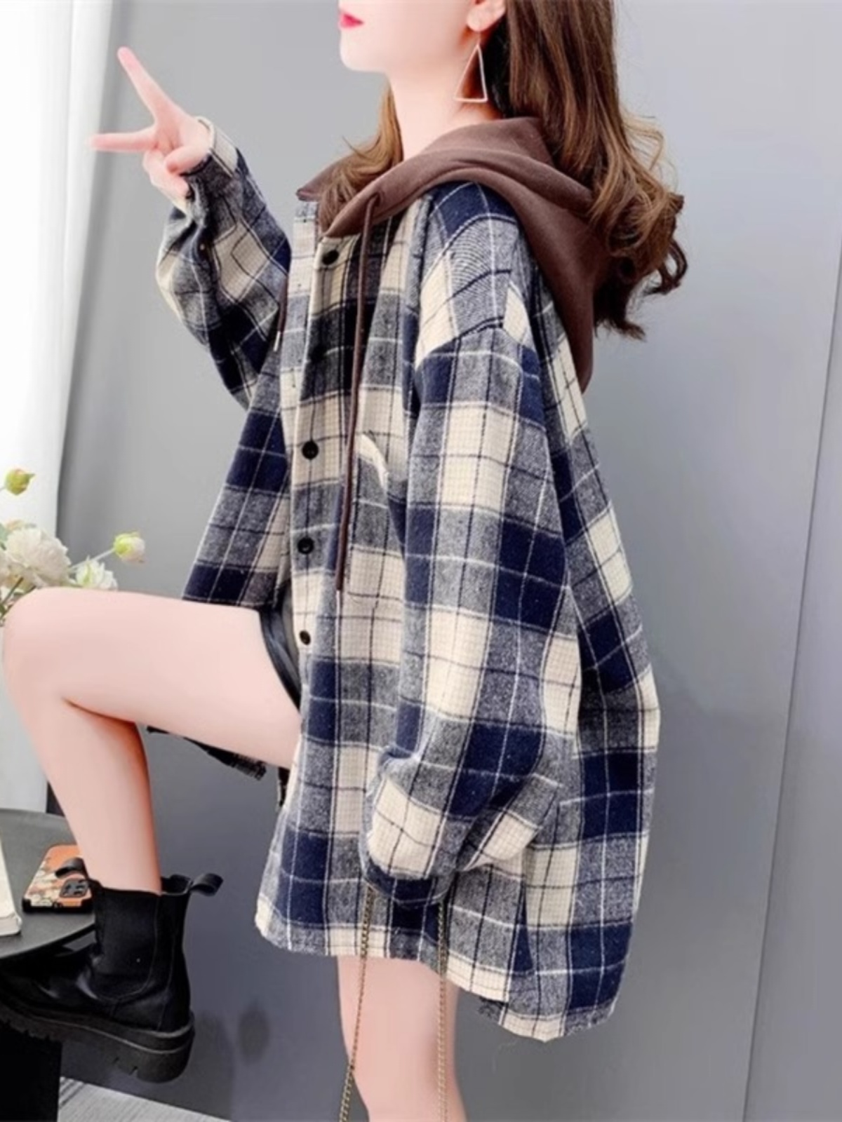 جاكيت قميص نسائي كبير الحجم من - مراجعة Flannel Shirt Lined وسعره
