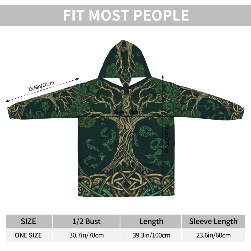 شجرة الحياة سلتيك نمط بطانية ه - مراجعة Sherpa Hoodie Fleece وسعره