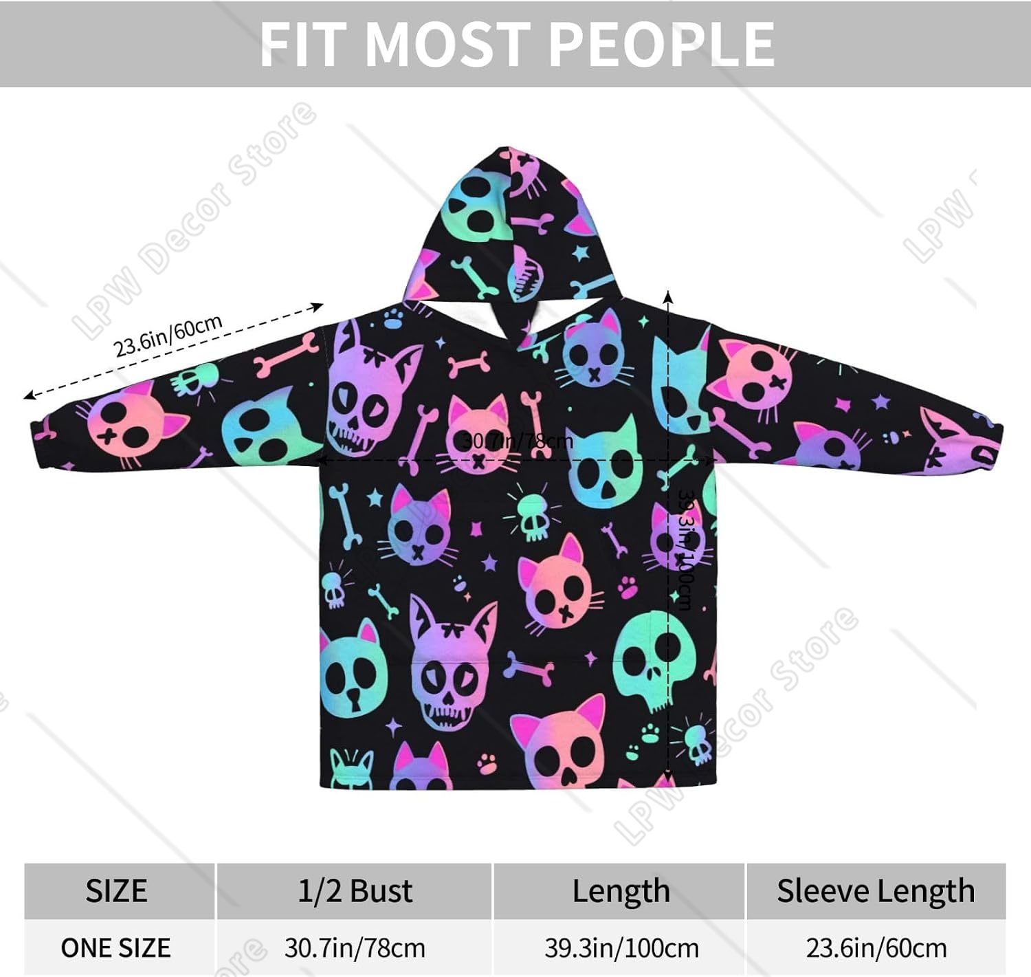 هودي بطانية بتصميم جماجم وعظام - مراجعة Sherpa Hoodie Fleece وسعره