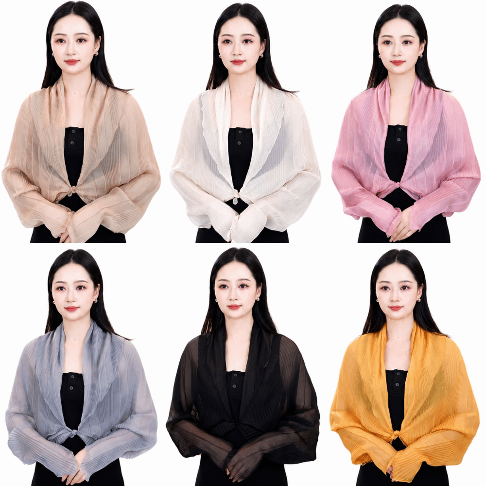 بلوزة واقية من الشمس بلون واحد - مراجعة Shawl Wrap Winter وسعره