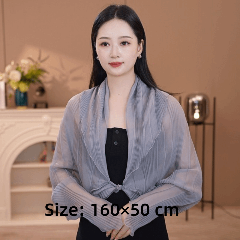 بلوزة واقية من الشمس بلون واحد - مراجعة Shawl Wrap Winter وسعره