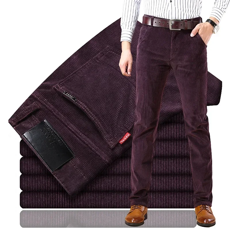 2025 ربيع الخريف الرجال سروال  - مراجعة Corduroy Pant Warm وسعره