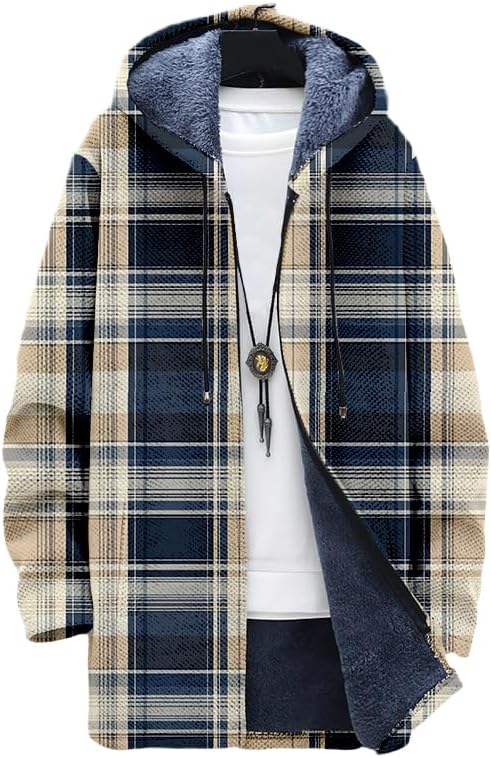 سترة رجالية منقوشة كبيرة الحجم - مراجعة Sherpa Hoodie Fleece وسعره