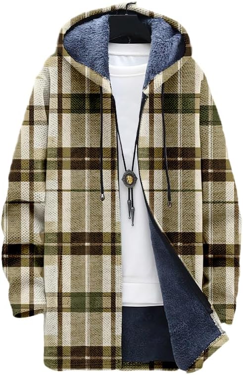 سترة رجالية منقوشة كبيرة الحجم - مراجعة Sherpa Hoodie Fleece وسعره