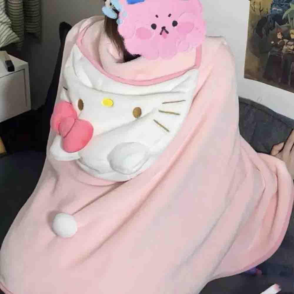 شال هالو كيتي لطيف بغطاء للرأس - مراجعة Shawl Wrap Winter وسعره
