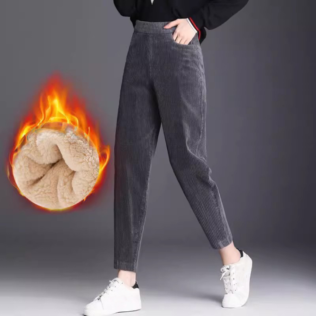 1 قطعة النساء الخريف الشتاء أف - مراجعة Corduroy Pant Warm وسعره