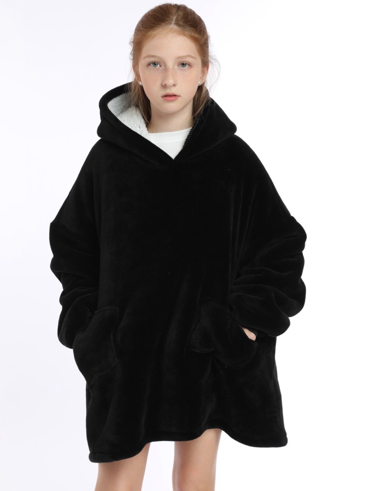 بطانية شيربا كبيرة الحجم بغطاء - مراجعة Sherpa Hoodie Fleece وسعره