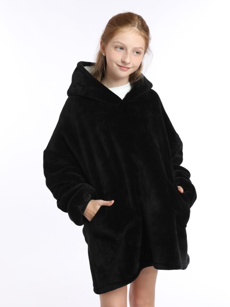 بطانية شيربا كبيرة الحجم بغطاء - مراجعة Sherpa Hoodie Fleece وسعره
